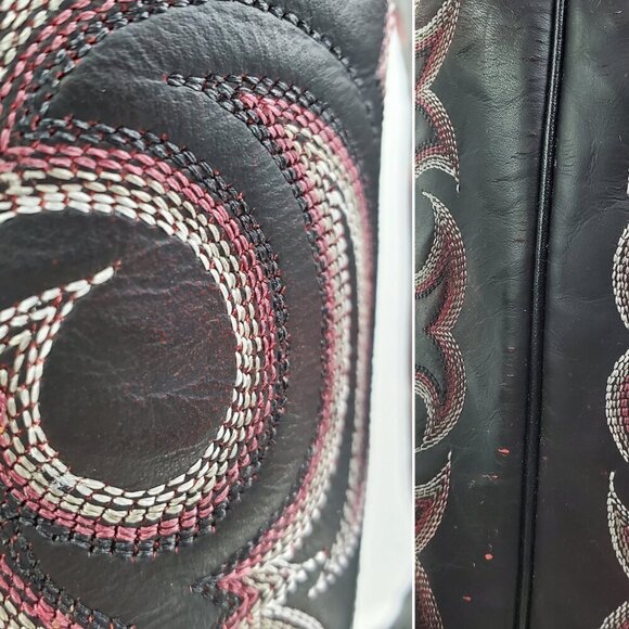 Nocona Boots Black Cherry Full Quill Ostrich Cowboy Barely Worn in Box Men 9.5 D - Picture 14 of 15